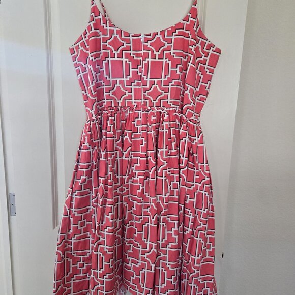 Bernie Dexter fit and flare sundress coral white print, size PLUS 1X XXL - Picture 3 of 4